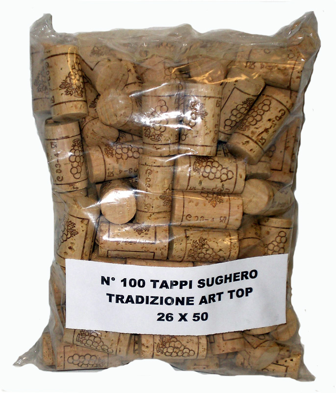 Tappo Sughero tradizionale art Top 26x50