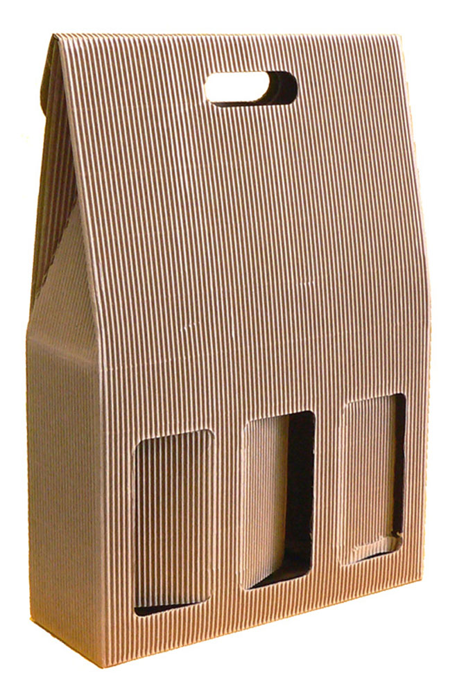 Astuccio avana canatè per 3 bottiglie renane bordolesi