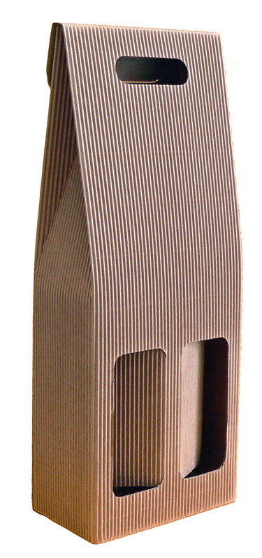 Astuccio avana canatè per 2 bottiglie renane bordolesi