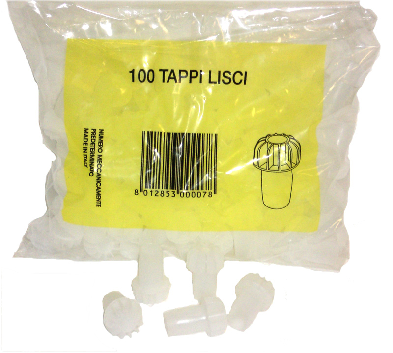Tappo in Plastica a Fungo Liscio Bianco