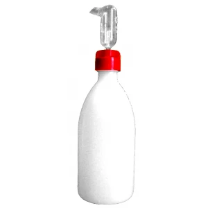 Dosatore in vetro da 5 ml per liquidi su bottiglia in PE da 250