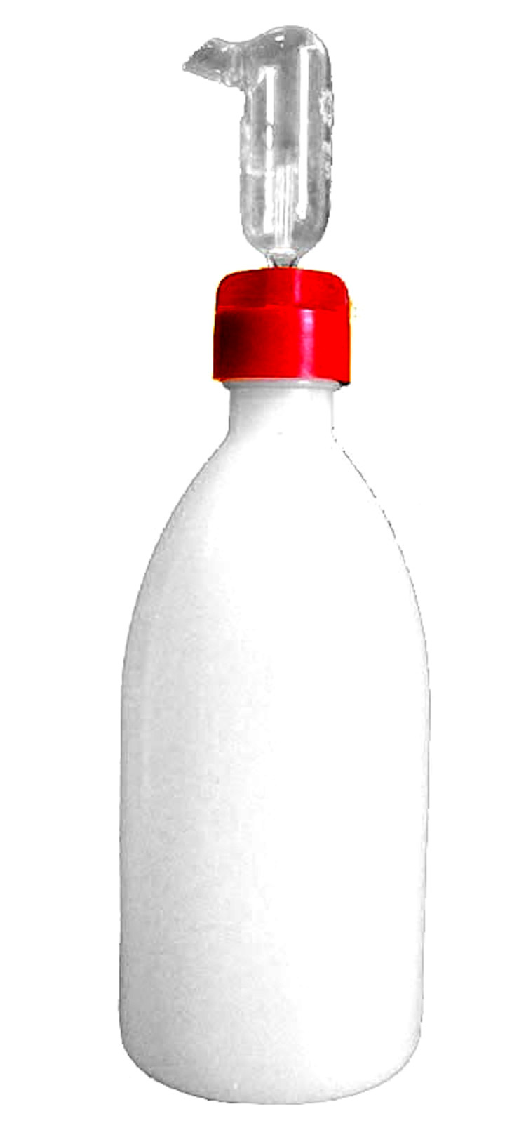 Dosatore in vetro da 5 ml per liquidi su bottiglia in PE da 250